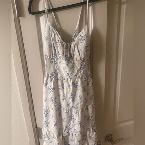 Hollister Blue and White Floral Mini Dress